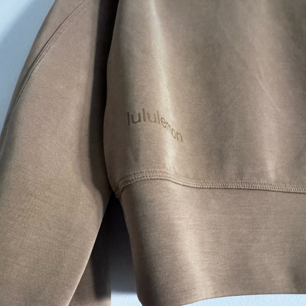 lululemon Cropped Crewneck Sweatshirt – Soft Stretch Fleece – Neutral Brown - Picture 4 of 4